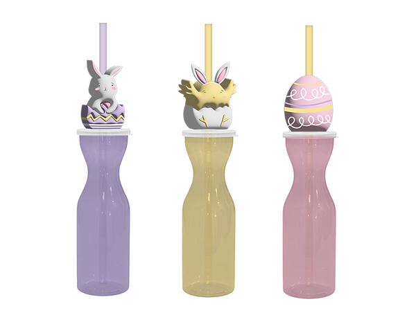 Easter Re-usable Plastic Bottle in 3 Assorted Designs