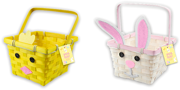 Easter Character Woven Basket in 2 Assorted Colours