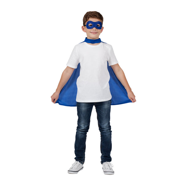 Kids Super Hero Cape & Mask - BLUE