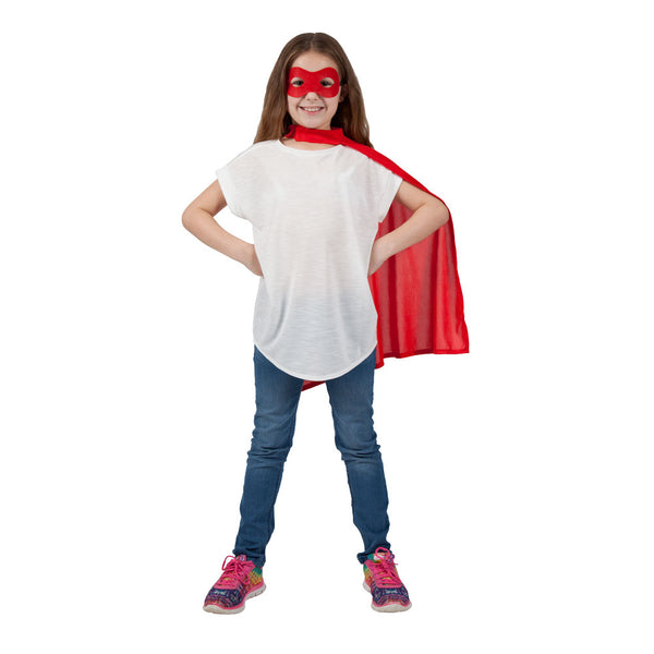 Kids Super Hero Cape & Mask - RED