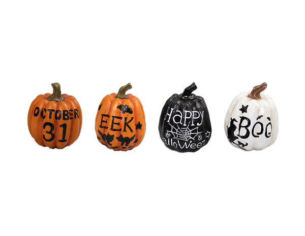 Slogan Pumpkin Ornament in 4 Assorted Designs