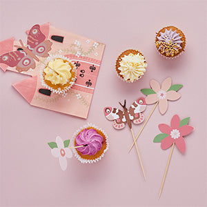 FLOWER & BUTTERFLY FOOD PICKS - (16 Pack)
