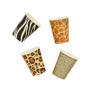 ANIMAL PRINT PAPER CUPS - (8 Pack)