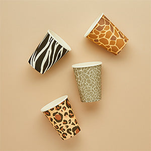 ANIMAL PRINT PAPER CUPS - (8 Pack)