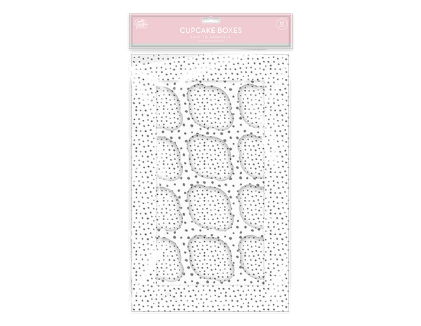 Cupcake Box - (12-Hole) in 3 Assorted Designs