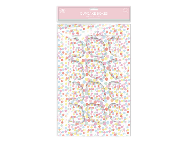 Cupcake Box - (12-Hole) in 3 Assorted Designs
