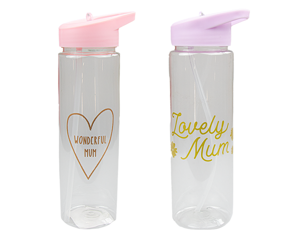 Mum Foiled Water Bottle - (600ml) in 2 Assorted Designs