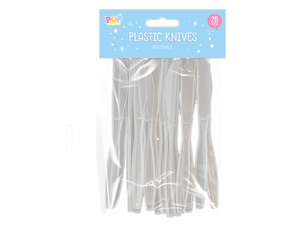 Reusable Plastic Knives - (25 Pack)