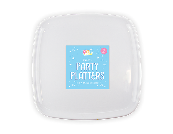 Square Party Platters - (3 Pack)