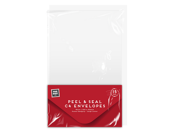 White C4 Peel & Seal Envelopes - (15 Pack)