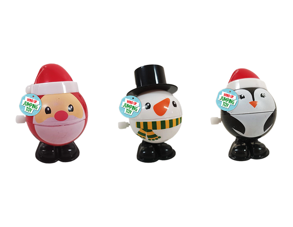 Christmas Wind Up Jumping Toy in 3 Assorted Designs