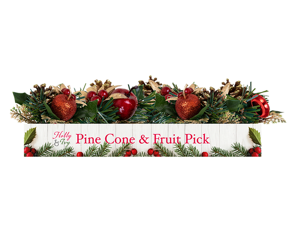 Christmas Pine Cone & Fruit Pick
