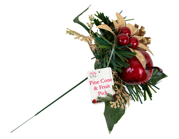 Christmas Pine Cone & Fruit Pick