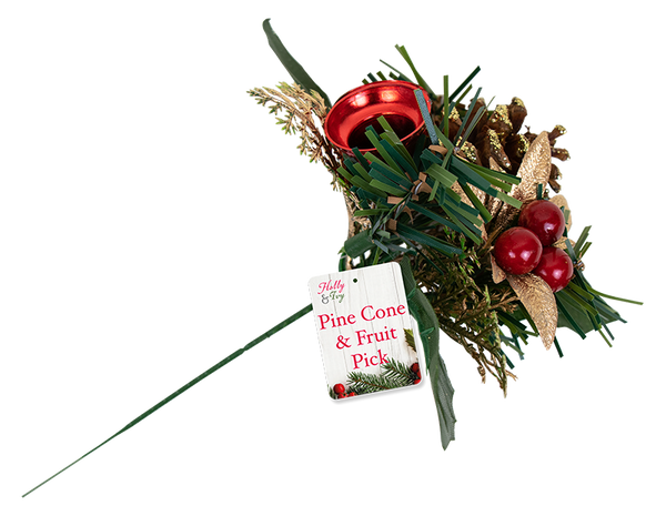 Christmas Pine Cone & Fruit Pick