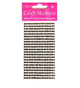 Eleganza Craft Stickers 418 gems Black No.20(3mm)