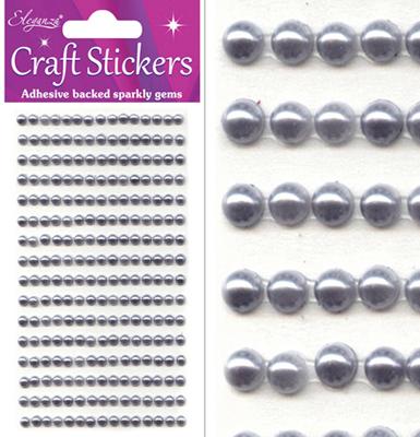 Craft Stickers Pearls Silver No.24 ( 4mm x 240)