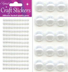 Eleganza Craft Stickers 140 Pearls White No.01(6mm )