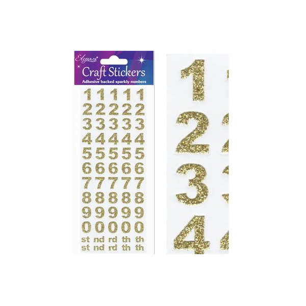 Craft Stickers Bold Number Set Gold No.65 (10 pack)