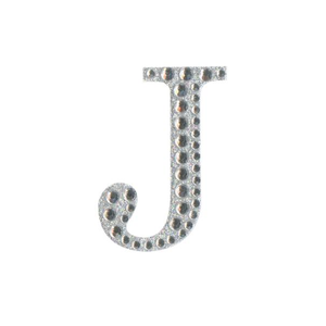 Craft Stickers Letter J with Diamante Iridescent No.42 (50mm)
