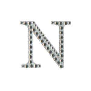 Craft Stickers Letter N with Diamante Iridescent No.42 (50mm)