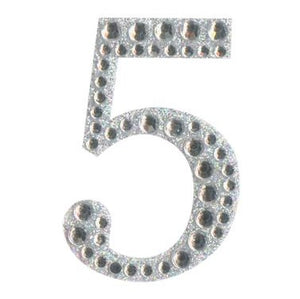 Craft Stickers Number 5 with Diamante Iridescent No.42 (50mm)