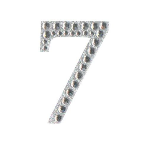 Craft Stickers Number 7 with Diamante Iridescent No.42 (50mm)