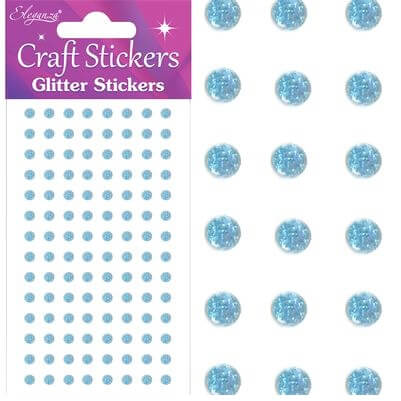 Eleganza Craft Stickers 112 Glitter gems Light Blue No.25 (4mm )