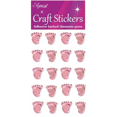 Craft Stickers Girl Footprints Pearl Pink No.21
