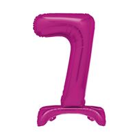 30" Hot Pink Standing Number 7 Foil Balloon (Non Inflated)