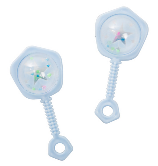 Blue Baby Rattle Favors 2.5" (6 Pack)