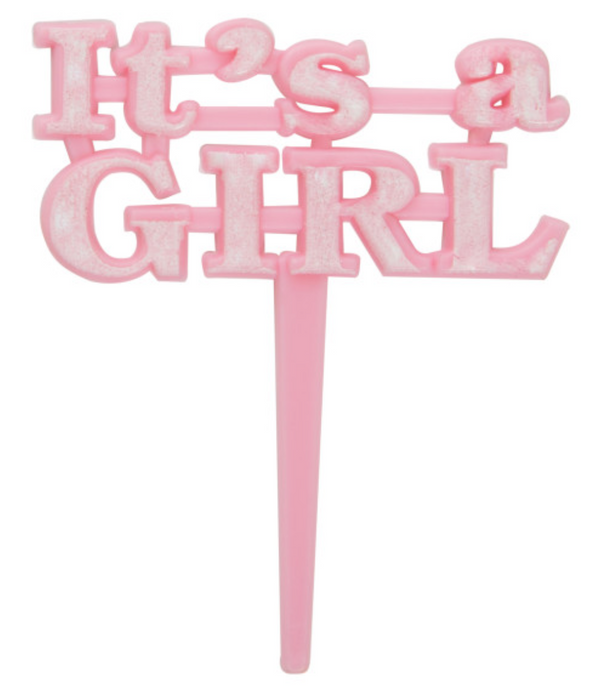 It's a Girl Pink Cake Picks  (8 Pack)