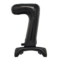 30" Black Standing Number 7 Foil Balloon (Non Inflated)
