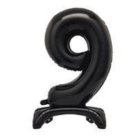 30" Black Standing Number 9 Foil Balloon (Non Inflated)