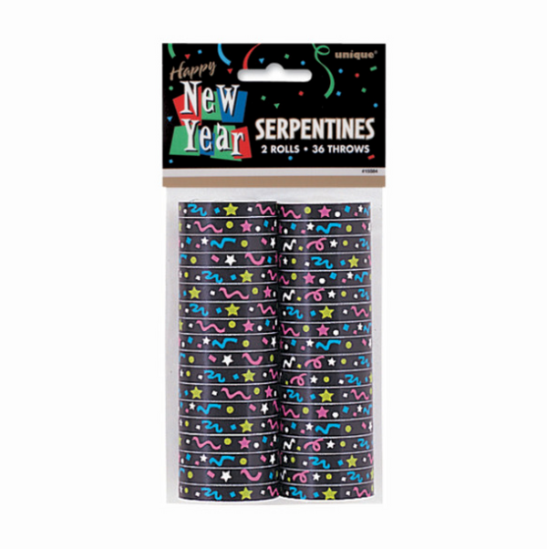 New Year's Serpentines 36 Throws (2 Pack)