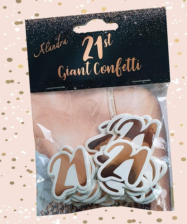 Big Size Rose Gold 21st Confetti