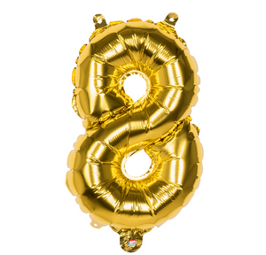 Foil balloon '8' gold (36 cm)