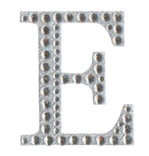 Craft Stickers Letter E with Diamante Iridescent No.42 (50mm)