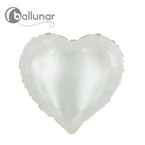 Ivory Metallic Heart Foil Balloon (18")