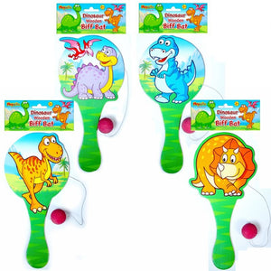 Wooden Dinosaur Biff Bat in 4 Assorted Designs - (22cm)