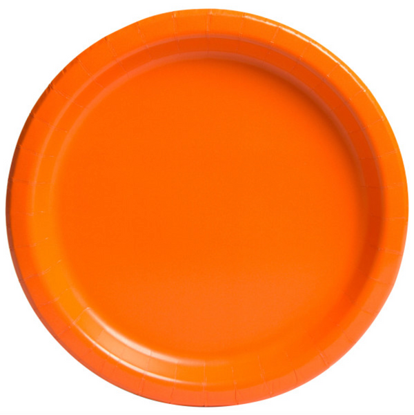 Pumpkin Orange Solid Round 9" Dinner Plates (16 Pack)