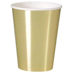Gold Foil 12oz Paper Cups - Foil Board (8 Pack)