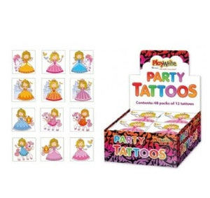 Princess Tattoos 4x4cm - (12 Pack )