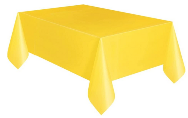 Neon Yellow Rectangular Plastic Table Cover - Short Fold (54" x 108")