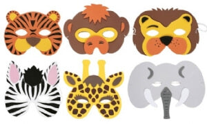Foam Jungle Masks in 6 Assorted Designs