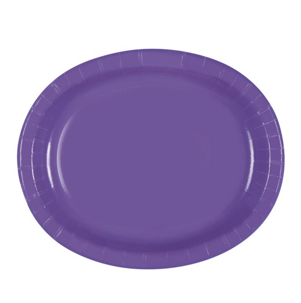Neon Purple Oval Plates (8 Pack)