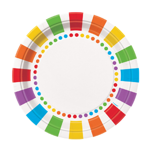 Rainbow Birthday Round 9" Dinner Plates (8 Pack)