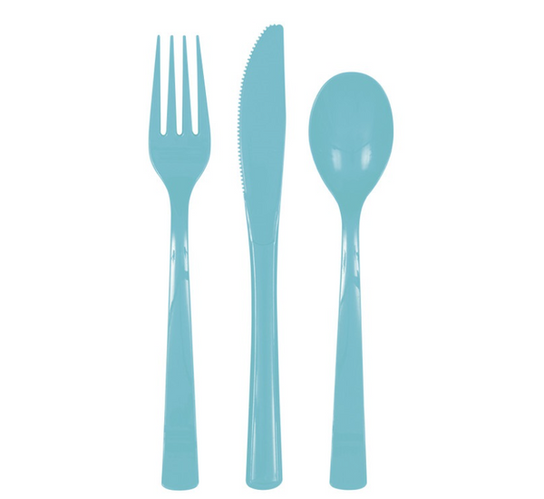 Terrific Teal Assorted Plastic Cutlery (18 Pack)