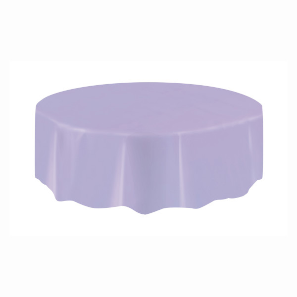 Lavender Solid Round Plastic Table Cover (84")