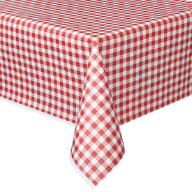 Red Gingham Rectangular Plastic Table Cover (54" x 108 ")