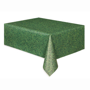 Green Grass Rectangular Plastic Table Cover (54" x 108")